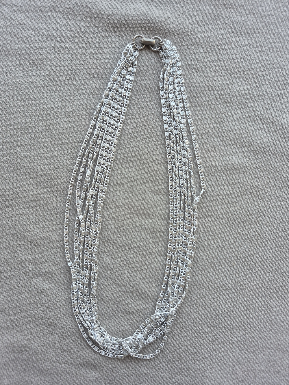 Multi-Strand Silver Tone Necklace - Classic Womens Jewelry